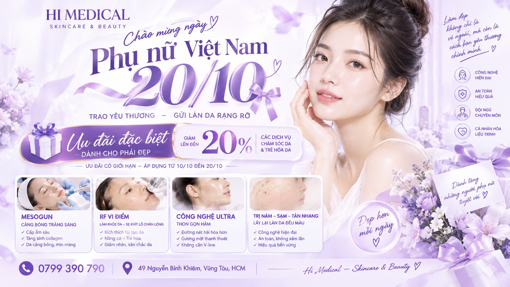 Ưu đãi 20/10 – Yêu thương nàng, chăm sóc nét đẹp riêng